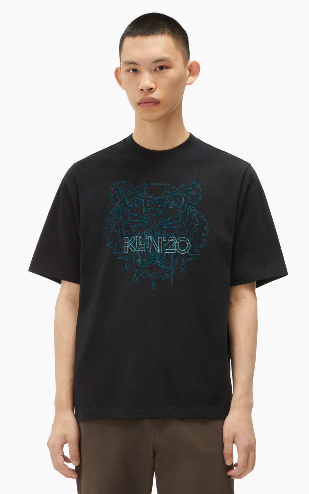 Camisetas Kenzo Tiger loose fitting Hombre Negras - SKU.4374463